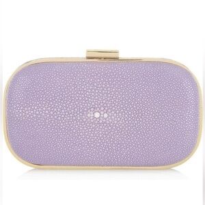 ANYA HINDMARCH PURPLE MARANO GLITTER-FINISHED BOX CLUTCH EUC